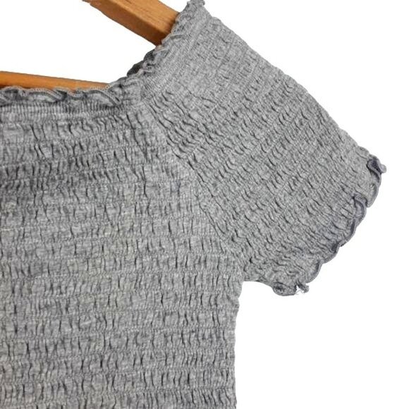 Gray Smocked Off Shoulder Top W/ Bonus Leggings Big Girls Size 14 - Picture 4 of 9